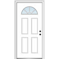 Steel Primed Left-Hand Inswing 1/4 Lite 4-Panel Prehung Front Door 36" x 80" J8341