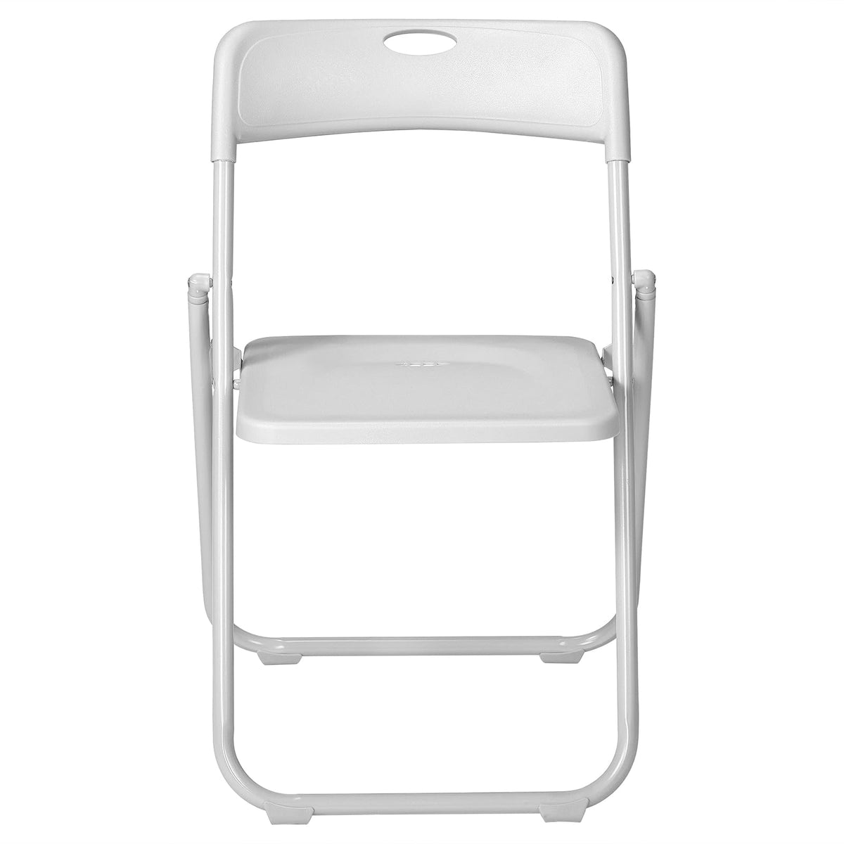 White Plastic Folding Chairs, 10 Pack Steel Frame Q514