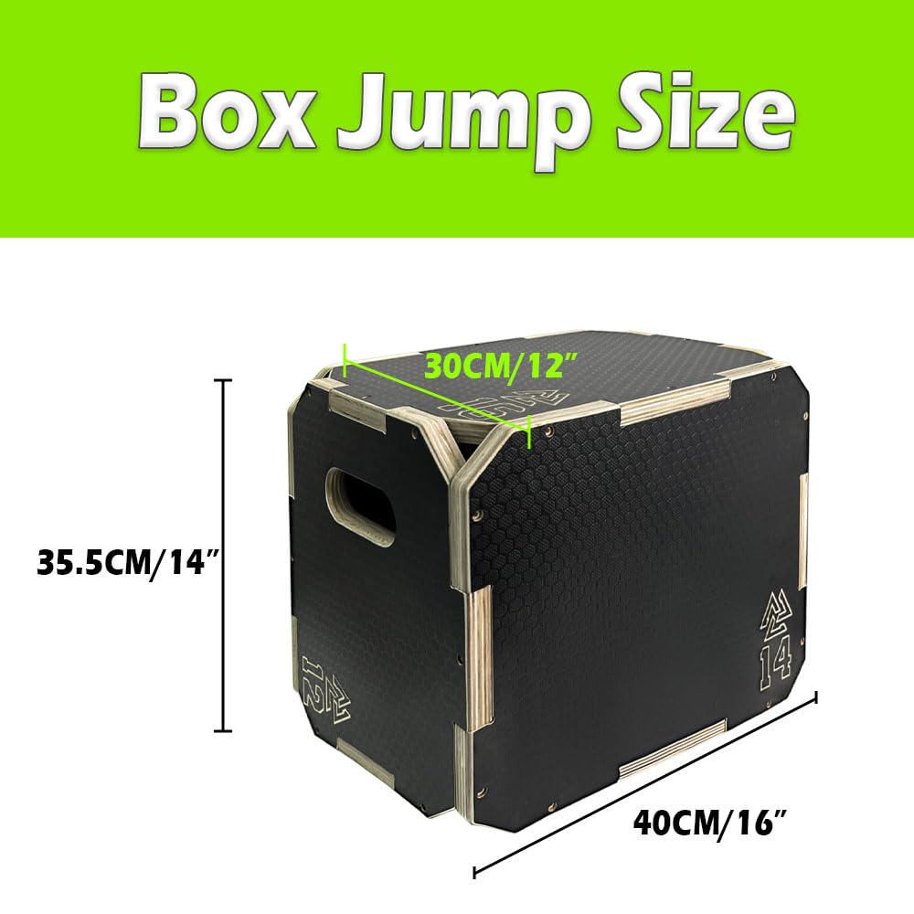 3 in 1 Non-Slip Wooden Plyometric Jump Box Q218