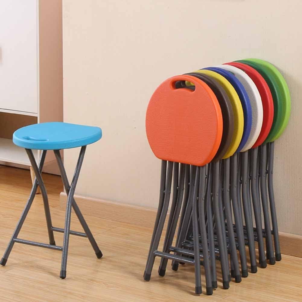 Folding Stool with Handle, 18 Inch Portable Chair, 220 lb Capacity, Black W7571