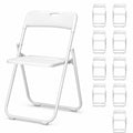 White Plastic Folding Chairs, 10 Pack Steel Frame Q514