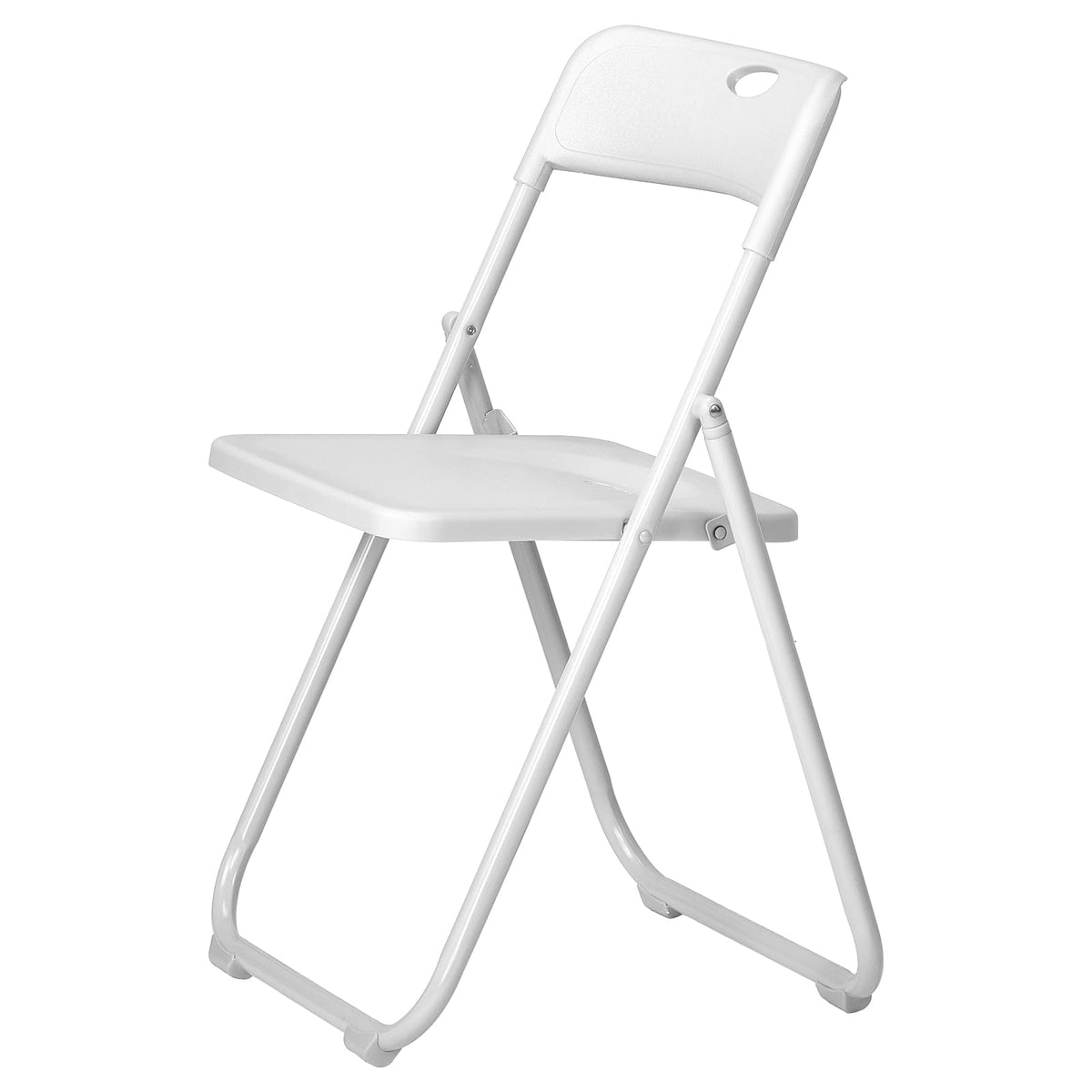 White Plastic Folding Chairs, 10 Pack Steel Frame Q514