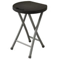 Folding Stool with Handle, 18 Inch Portable Chair, 220 lb Capacity, Black W7571