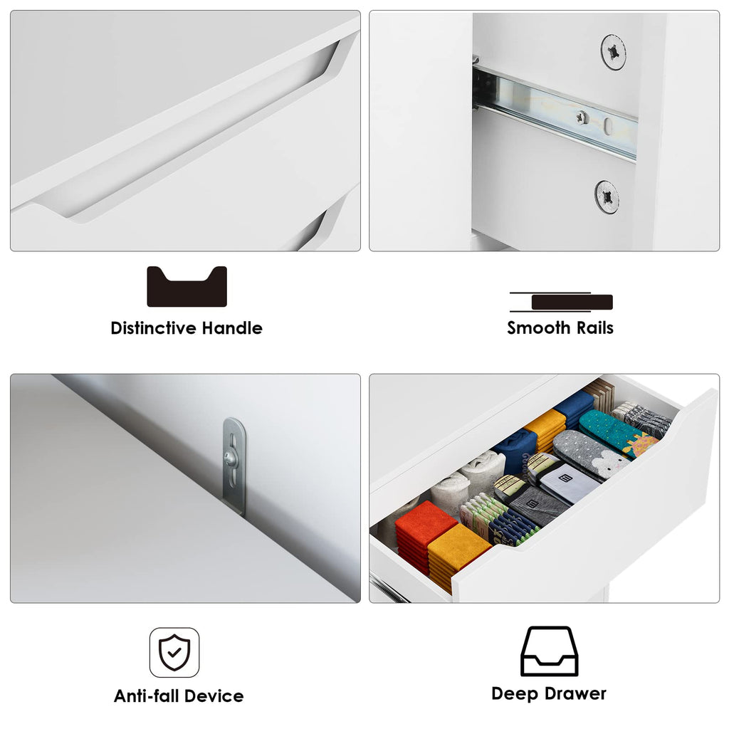 White 3 Drawer Wood Dresser X142179