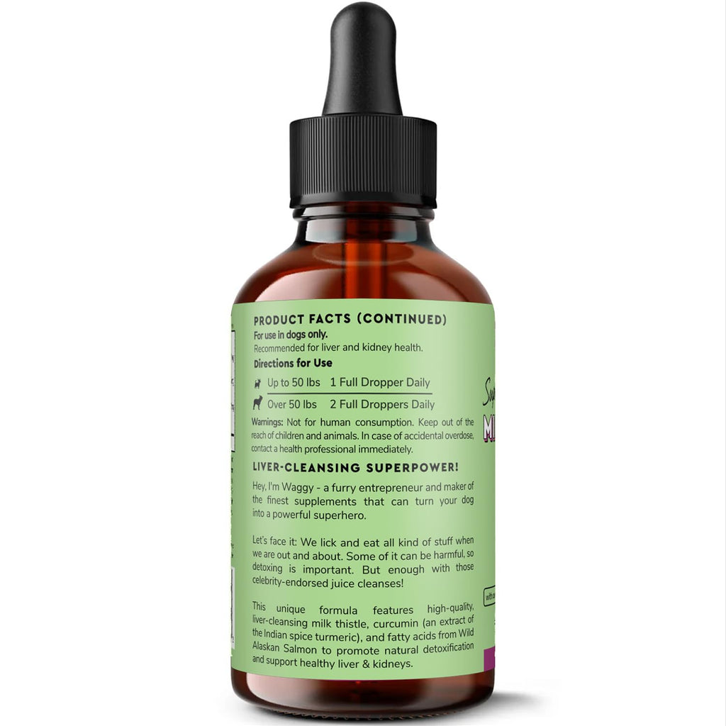Milk Thistle Liver Support for Dogs with Salmon Oil & Curcumin 2 Oz P8873