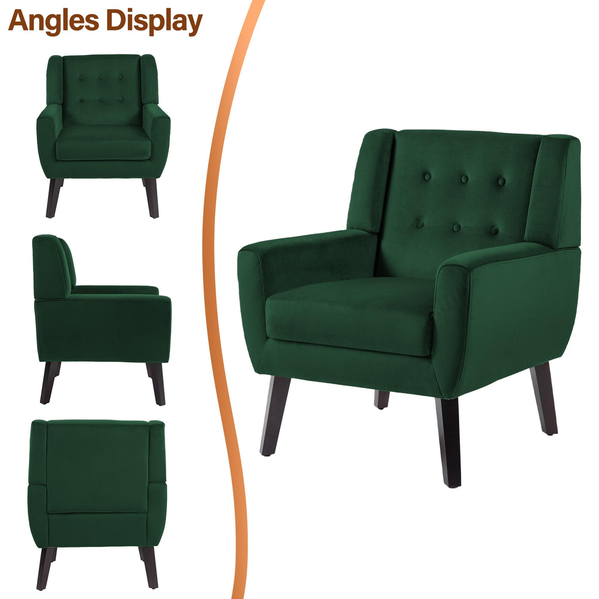 Velvet Accent Chairs Set of 2 E40897