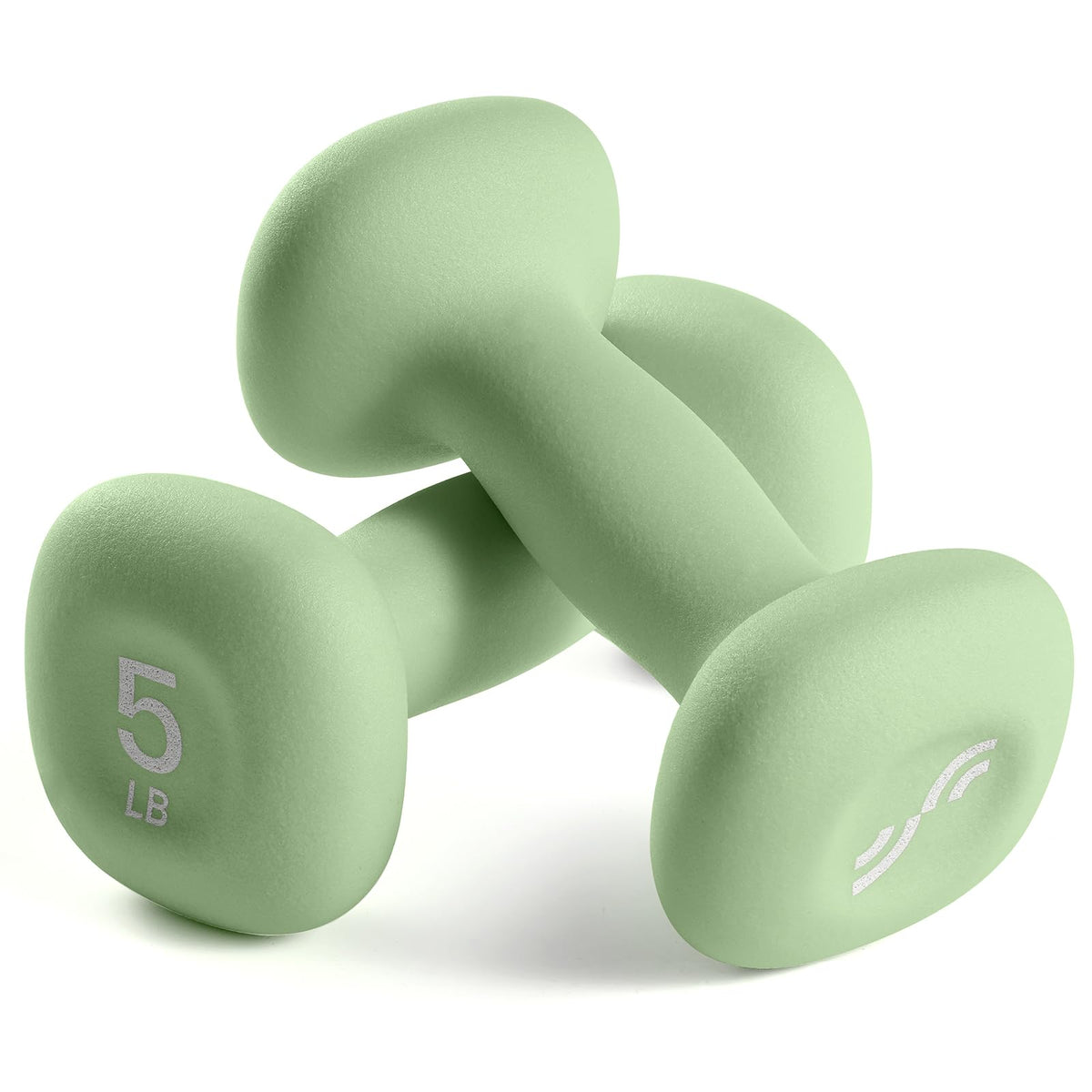 Neoprene Dumbbells Set of 2, 5lb Hand Weights, Green F79675