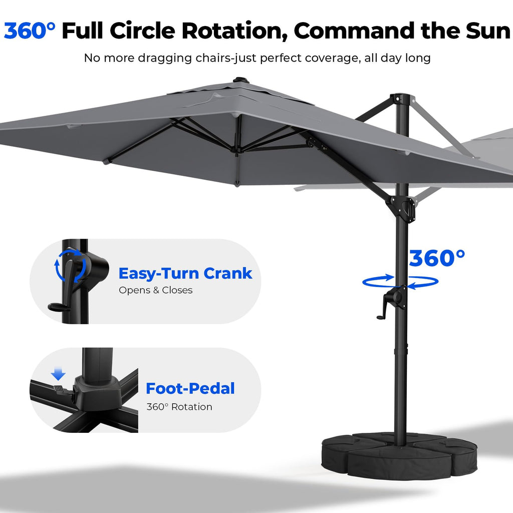 9x12 FT Cantilever Patio Umbrella with Base L21522