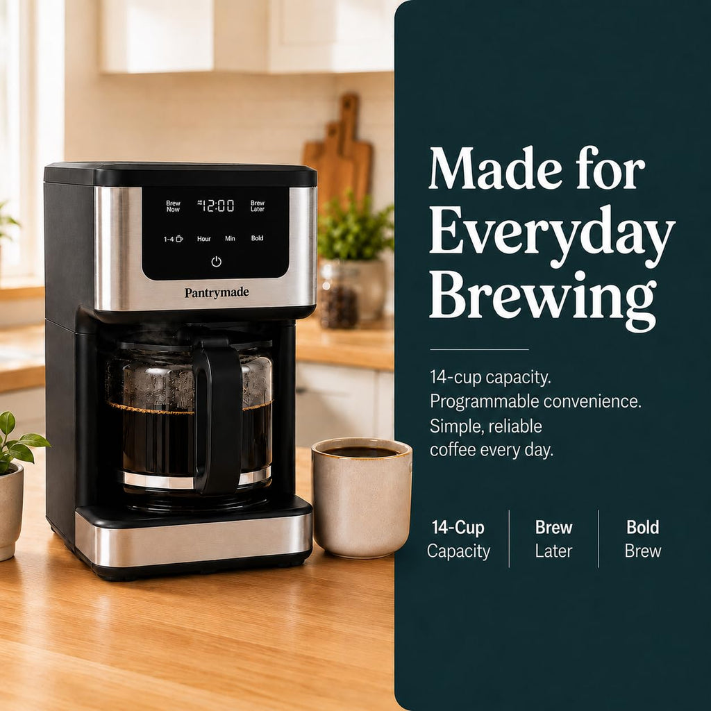 14-Cup Programmable Drip Coffee Maker with Glass Carafe, Black W325457