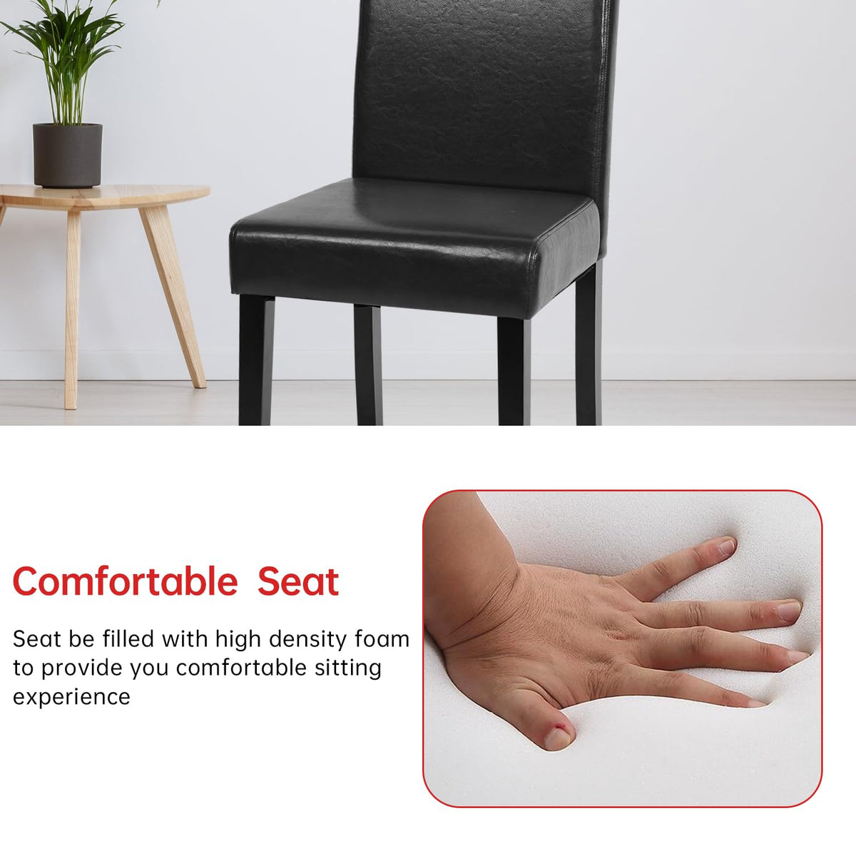 Set of 4 Black Dining Chairs B820