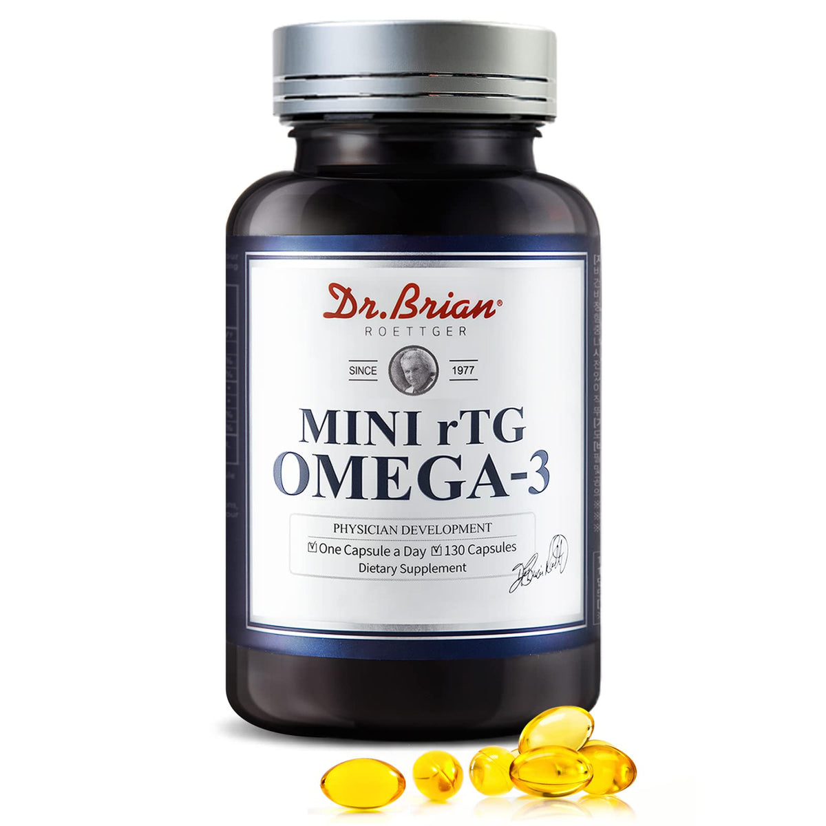 130 Softgel rTG Omega 3 Fish Oil Capsule with EPA/DHA Vitamin D E B2330