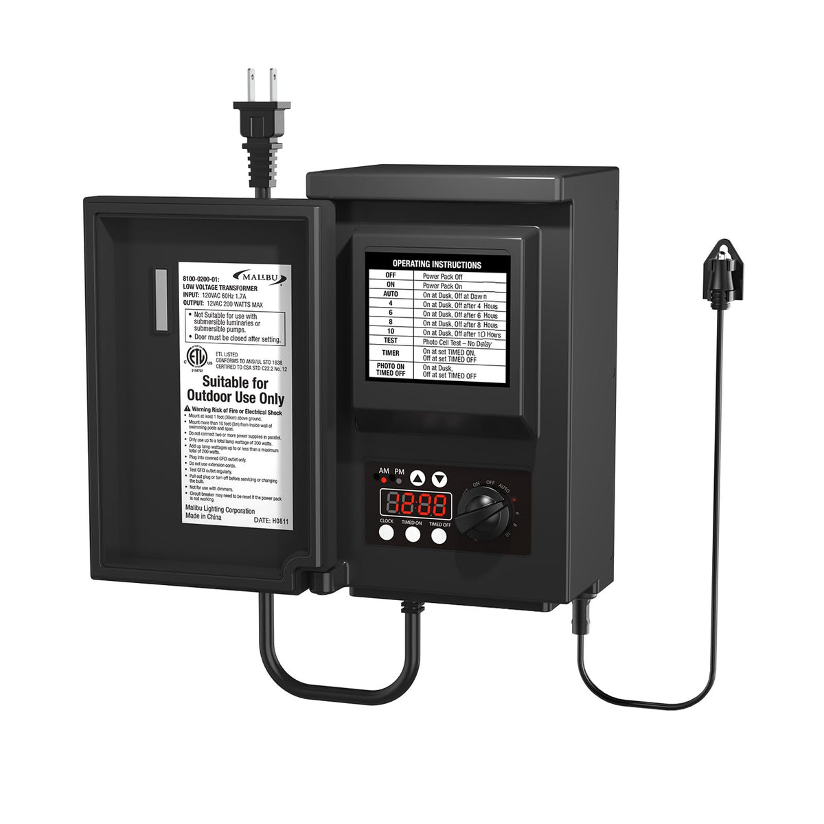 200W Low Voltage Landscape Lighting Transformer C586