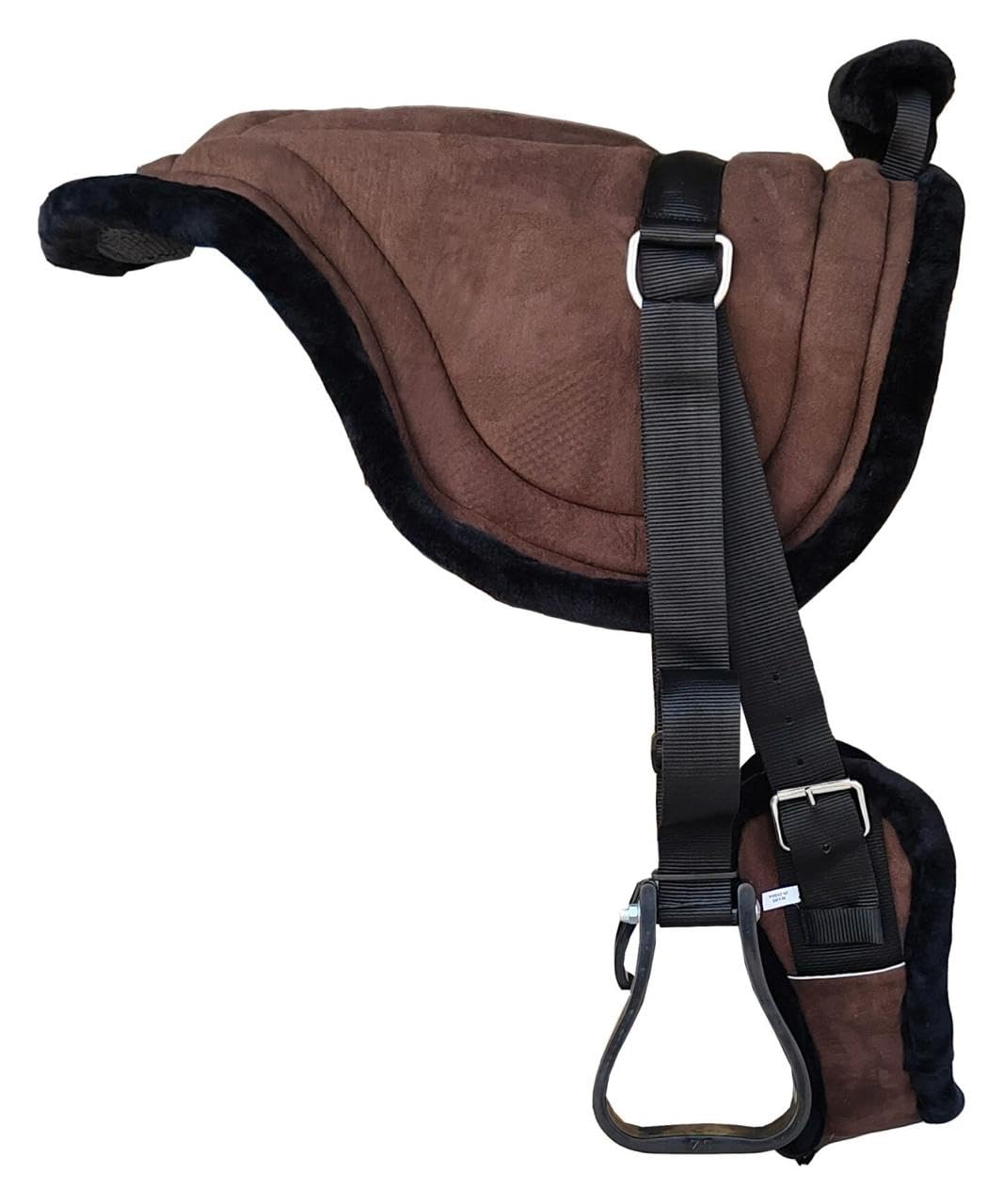 Padded Suede Leather Bareback Pad with Girth & Stirrups W3602