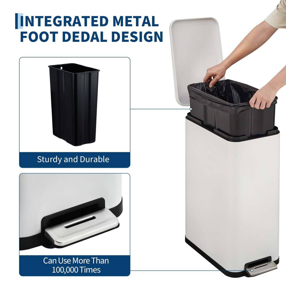 13.2 gal Stainless Steel Step Trash Can A7042
