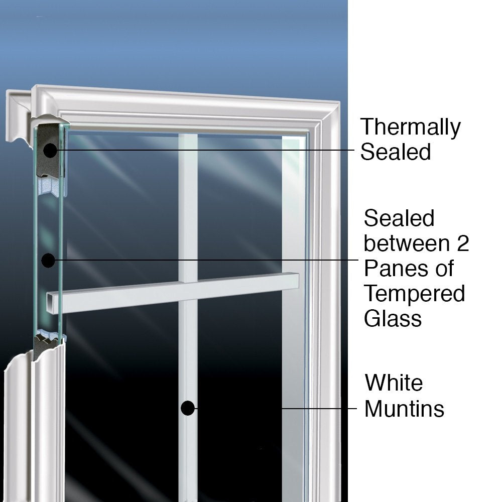 Steel Primed Left-Hand Inswing 1/4 Lite 4-Panel Prehung Front Door 36" x 80" J8341