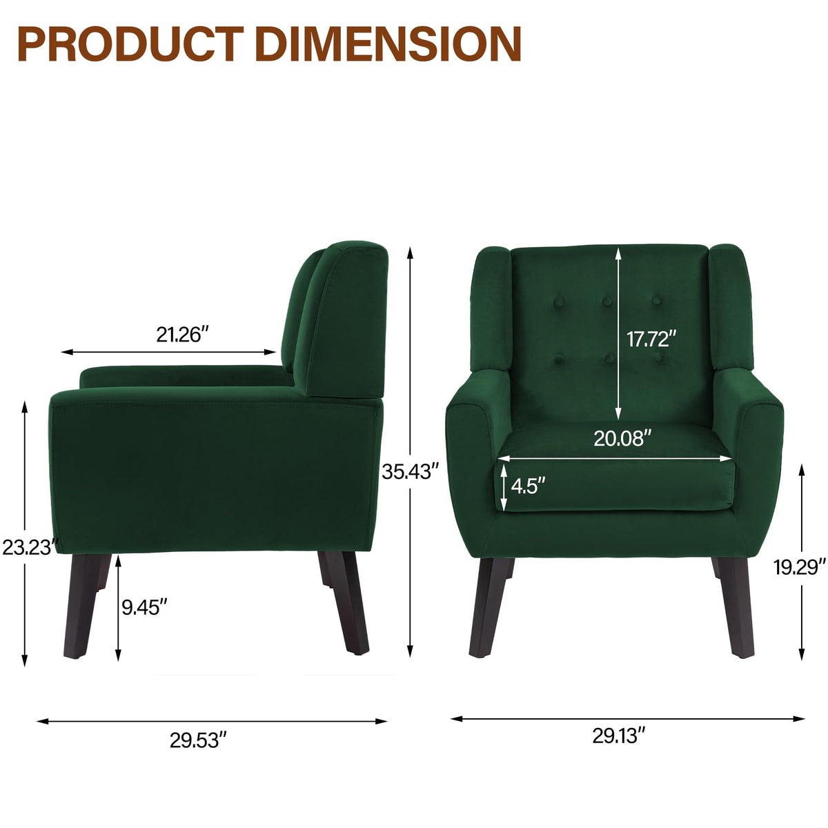 Velvet Accent Chairs Set of 2 E40897
