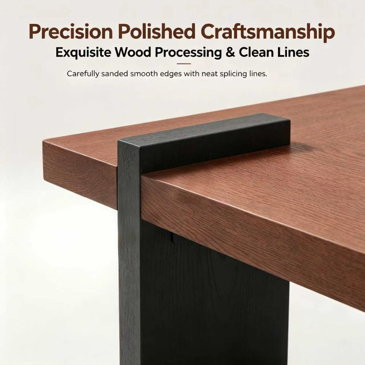 Walnut Coffee Table with Black Wood Legs Z939