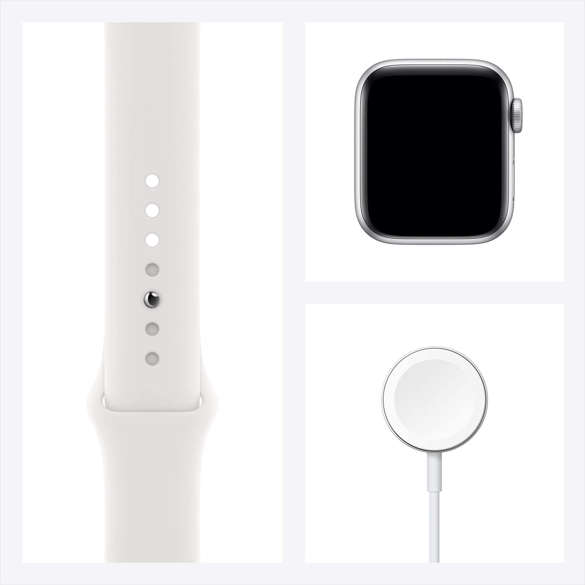 Silver Aluminum Case with White Sport Band Smartwatch B16593