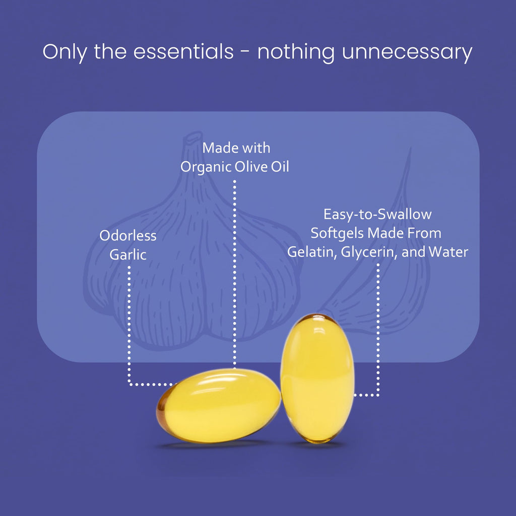 Odorless Garlic 100:1 Extract with Olive Oil 150 Softgels I383344
