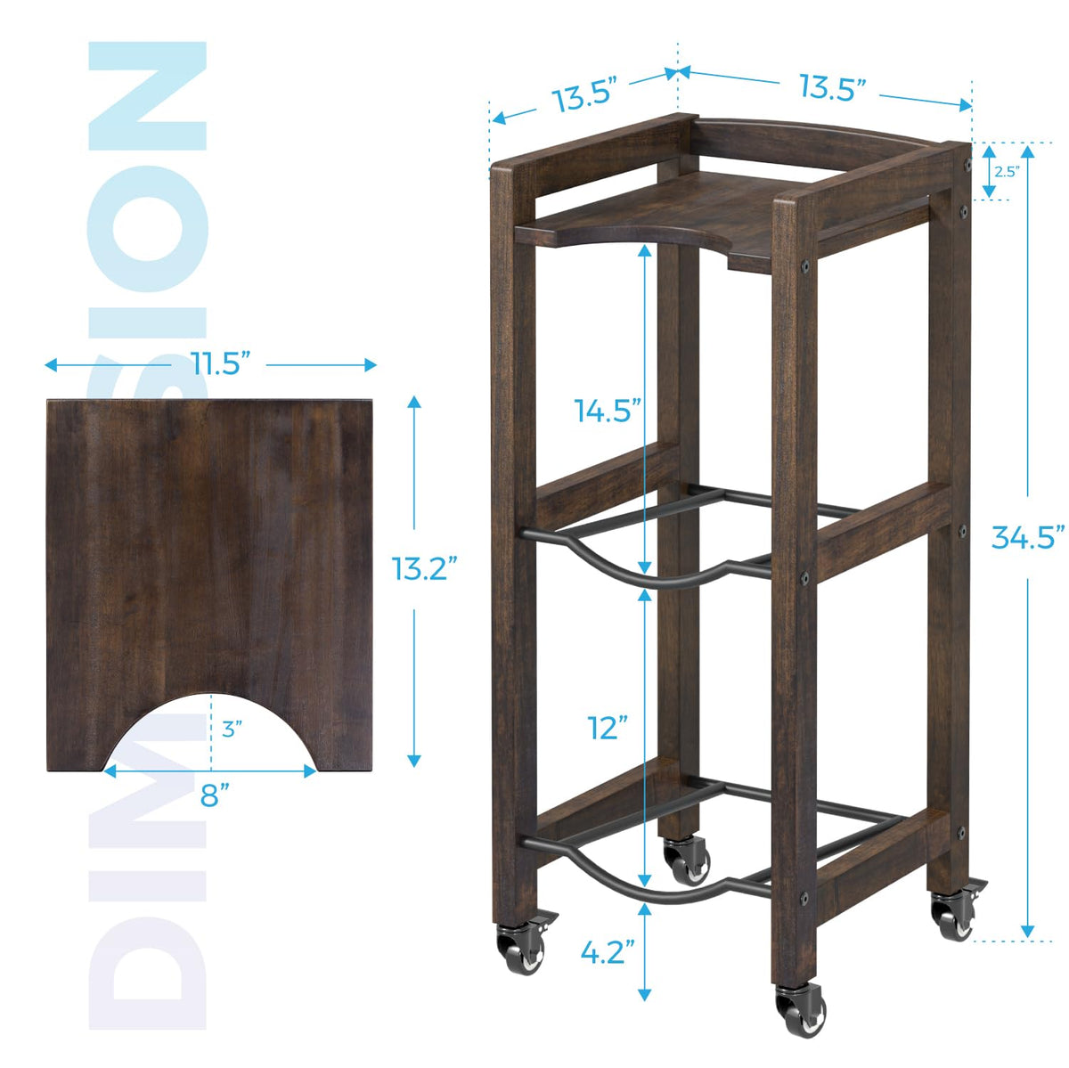 5 Gallon Water Jug Holder 3-Tier Wooden G985762