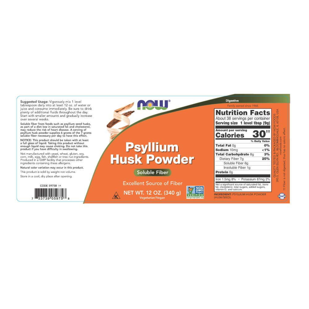 Psyllium Husk Powder 12 Ounce Pack of 2 C168