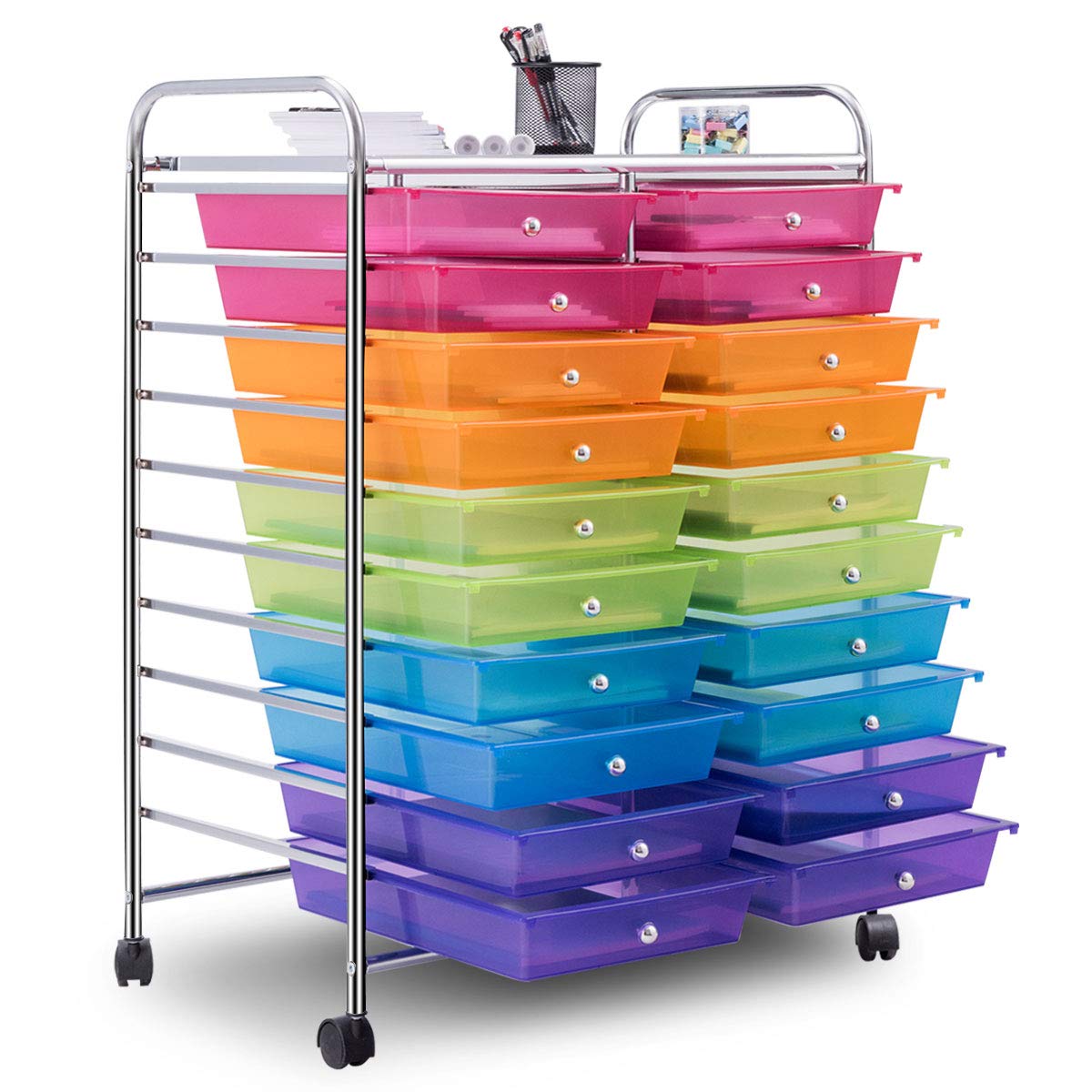 20 Drawer Rolling Storage Cart Organizer T917284