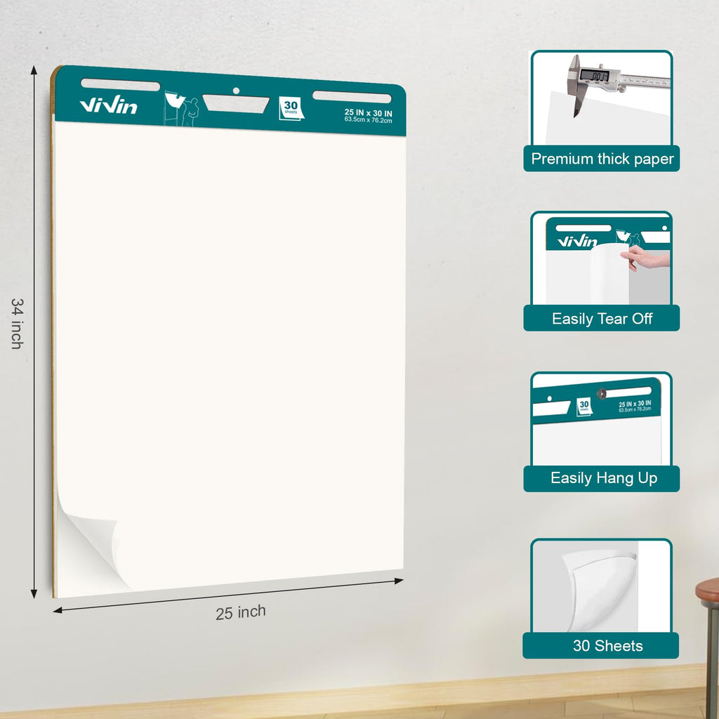 Sticky Easel Pad, 25 x 30 In, 2 Pads/Pack D80913