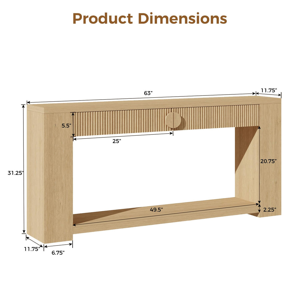 Oak Console Table with Storage Drawers X52144
