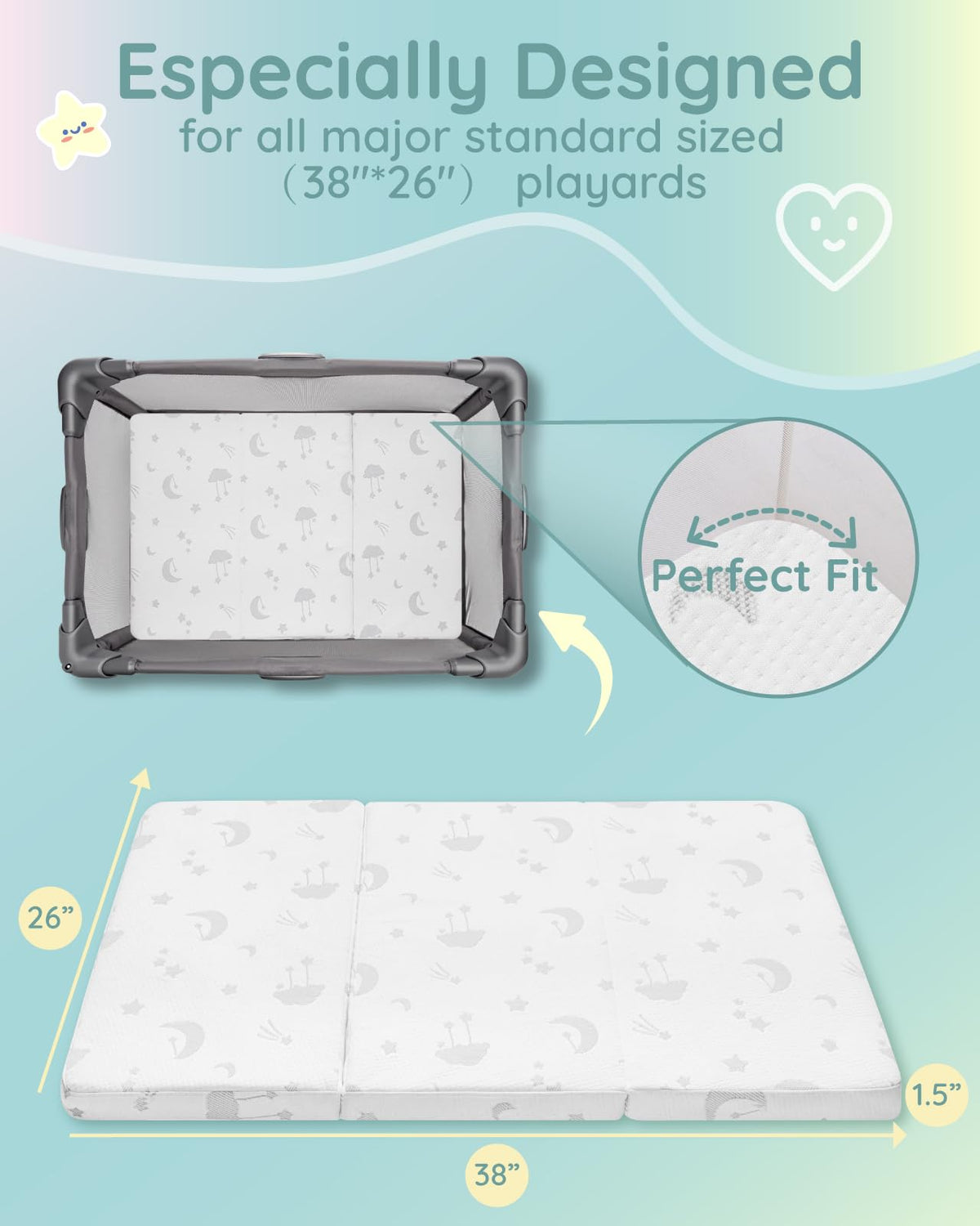 Pack and Play Mattress 38"x26"x1.5" S3761