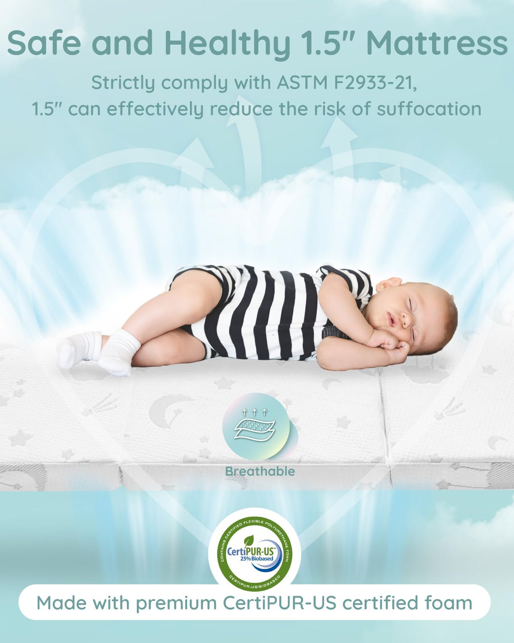 Pack and Play Mattress 38"x26"x1.5" S3761