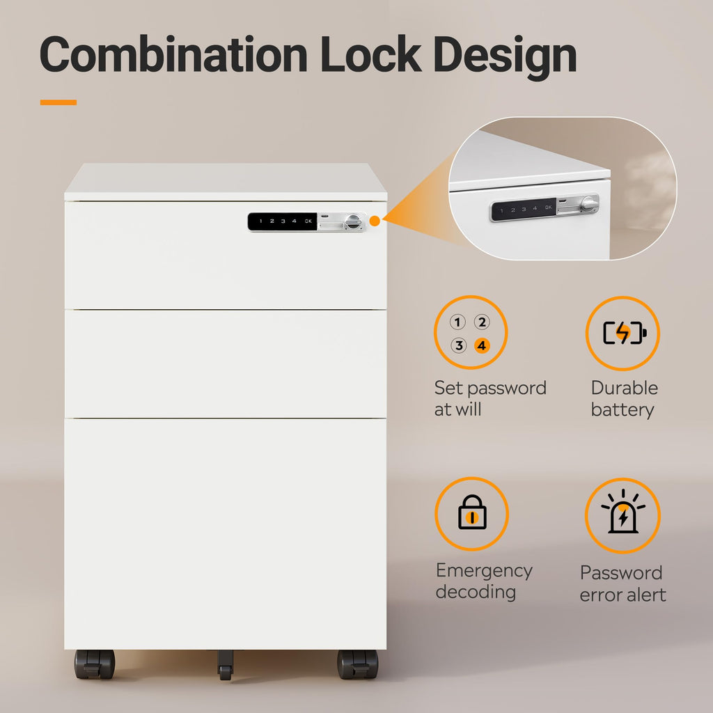 3 Drawer File Cabinet with Combination Lock M669572