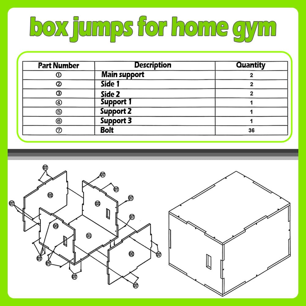 3 in 1 Non-Slip Wooden Plyometric Jump Box Q218