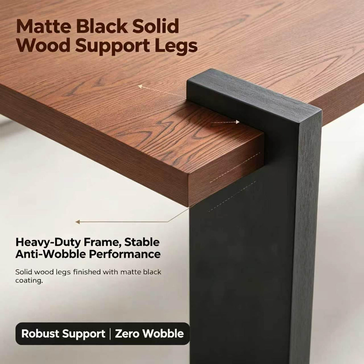 Walnut Coffee Table with Black Wood Legs Z939