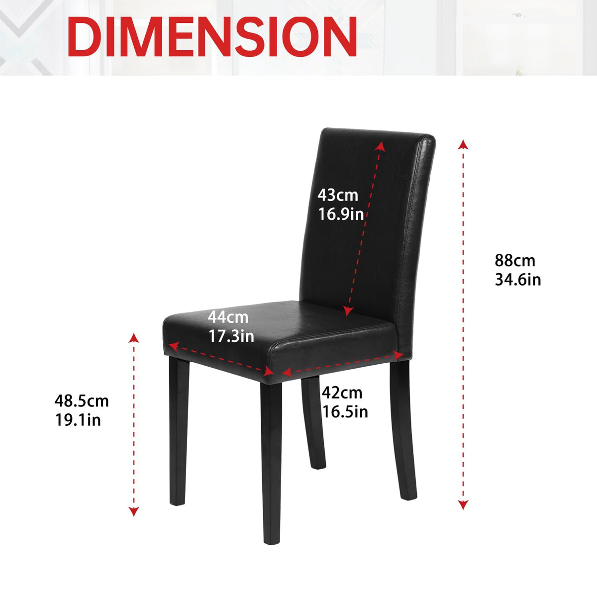 Set of 4 Black Dining Chairs B820