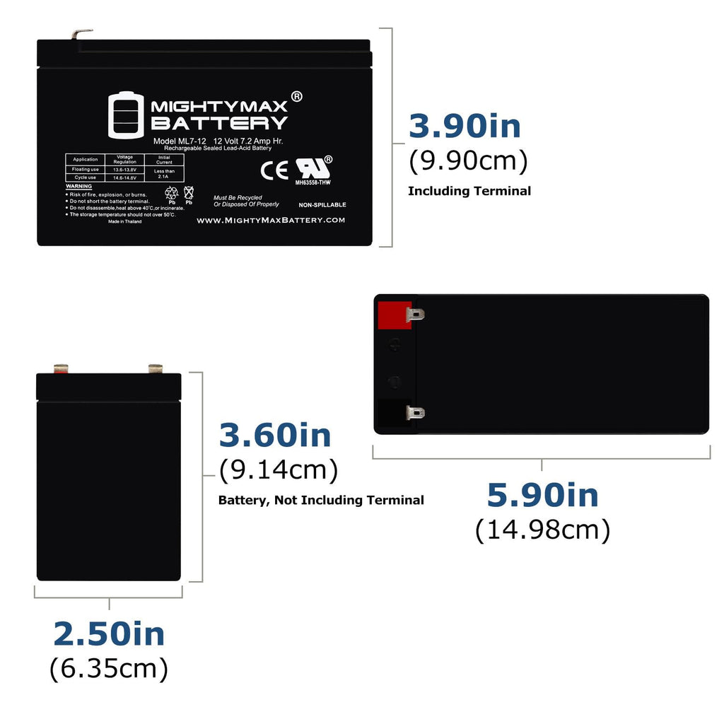 12 Volt 7.2 AH SLA Battery Q9900