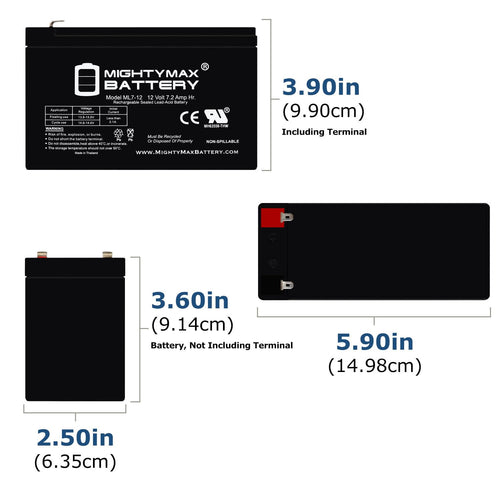 12 Volt 7.2 AH SLA Battery Q9900