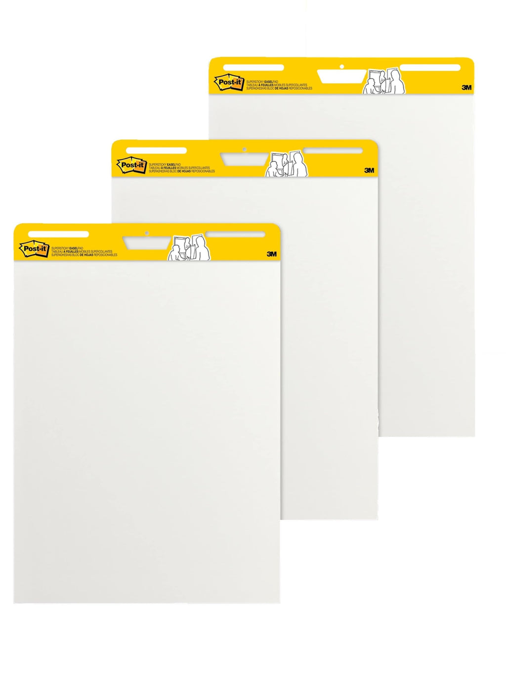 Super Sticky Wall Easel Pad, 25" x 30", 20 Sheets/Pad, 3 Pads/Pack F870961