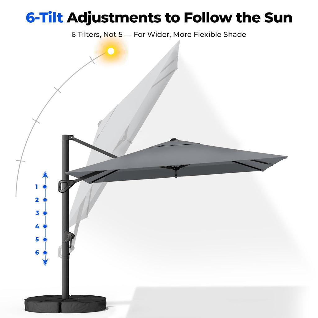 9x12 FT Cantilever Patio Umbrella with Base L21522