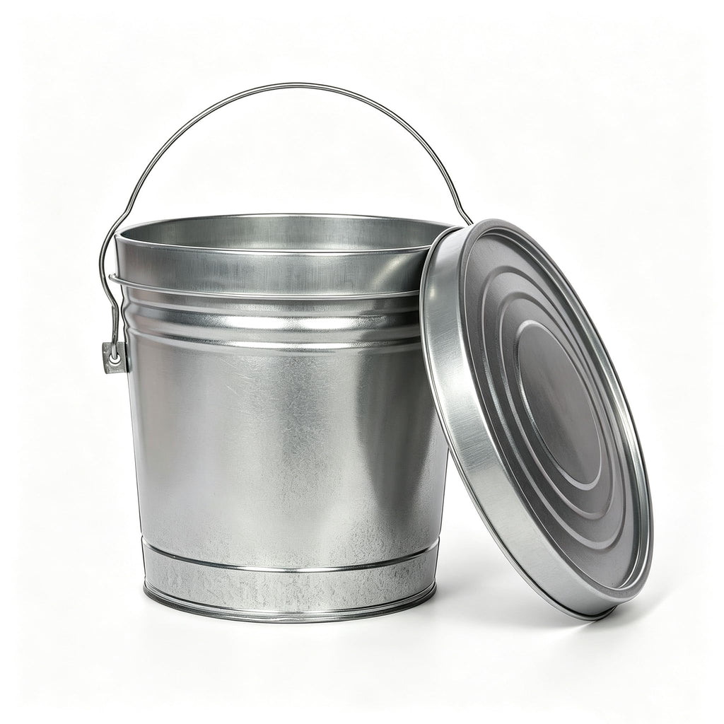 Galvanized Steel 6 Gallon Storage Can with Locking Lid J61401