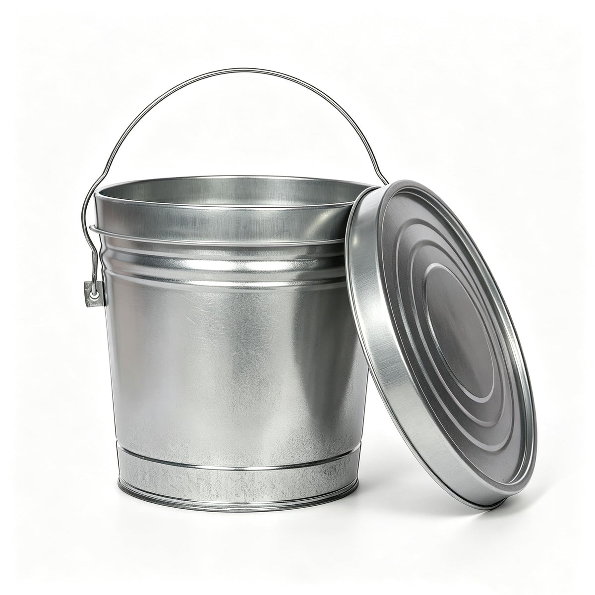 Galvanized Steel 6 Gallon Storage Can with Locking Lid J61401