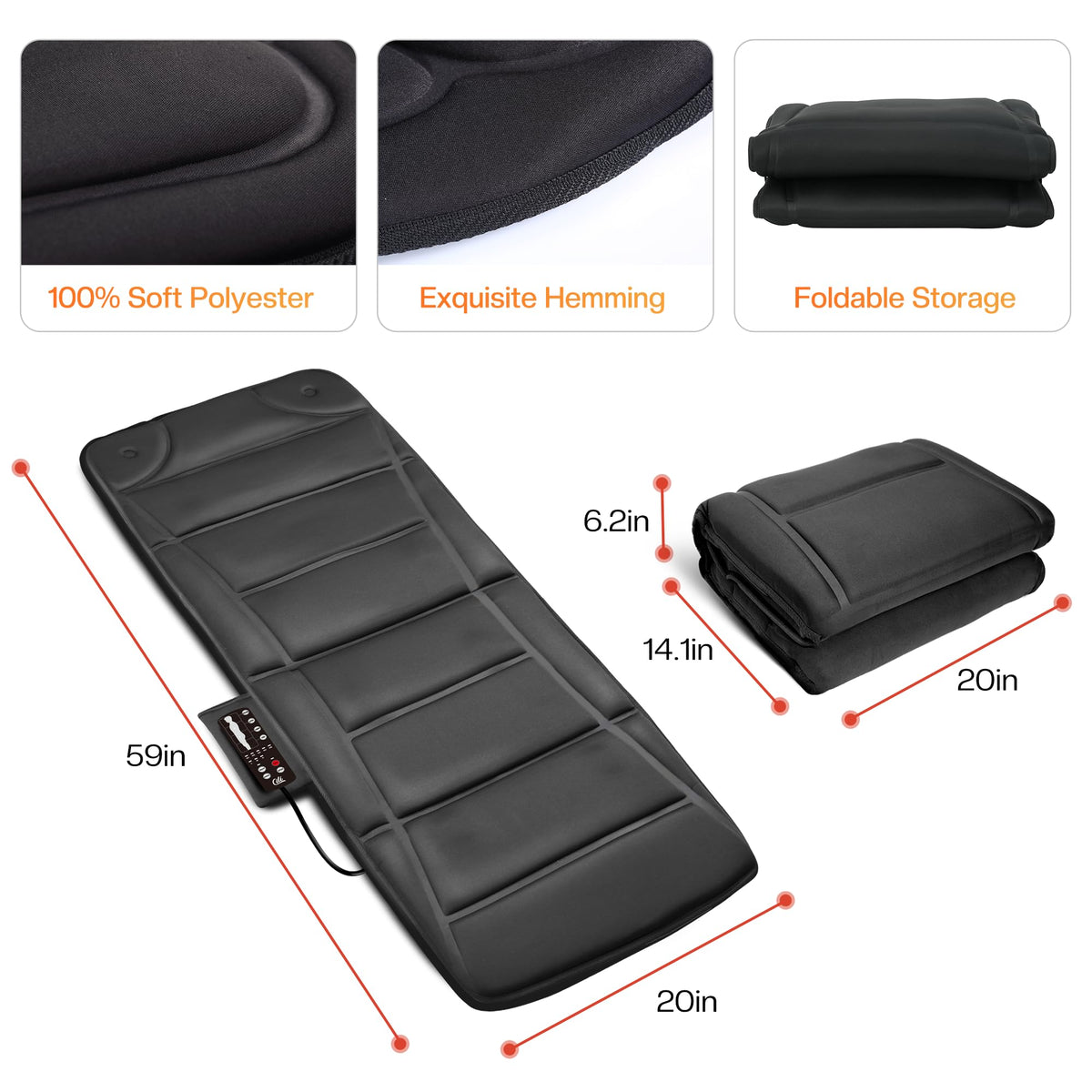 10 Vibration Motors Massage Mat with Auto Shut Off D659605