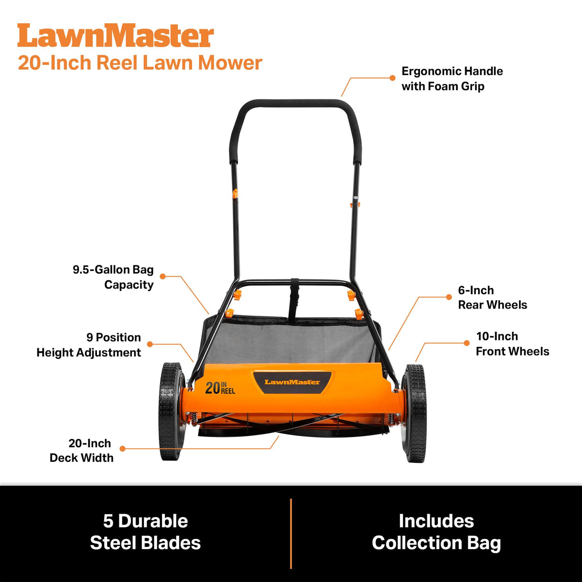 20” 5-Blade Push Reel Lawn Mower S498881