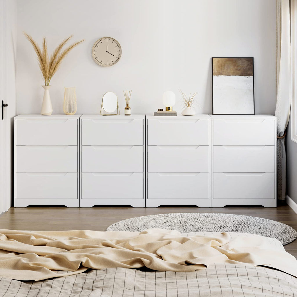White 3 Drawer Wood Dresser X142179