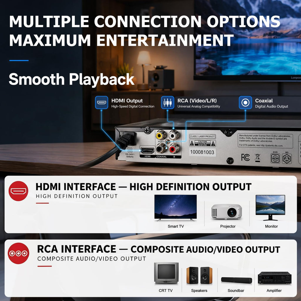 Blu-Ray Disc Player 1080P HDMI A205