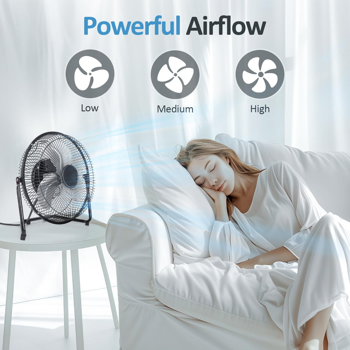 9 Inch Portable Metal Floor Fan C4858