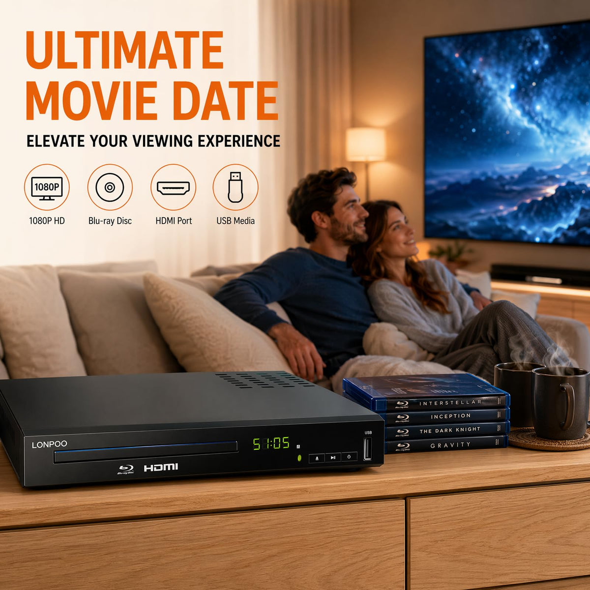Blu-Ray Disc Player 1080P HDMI A205