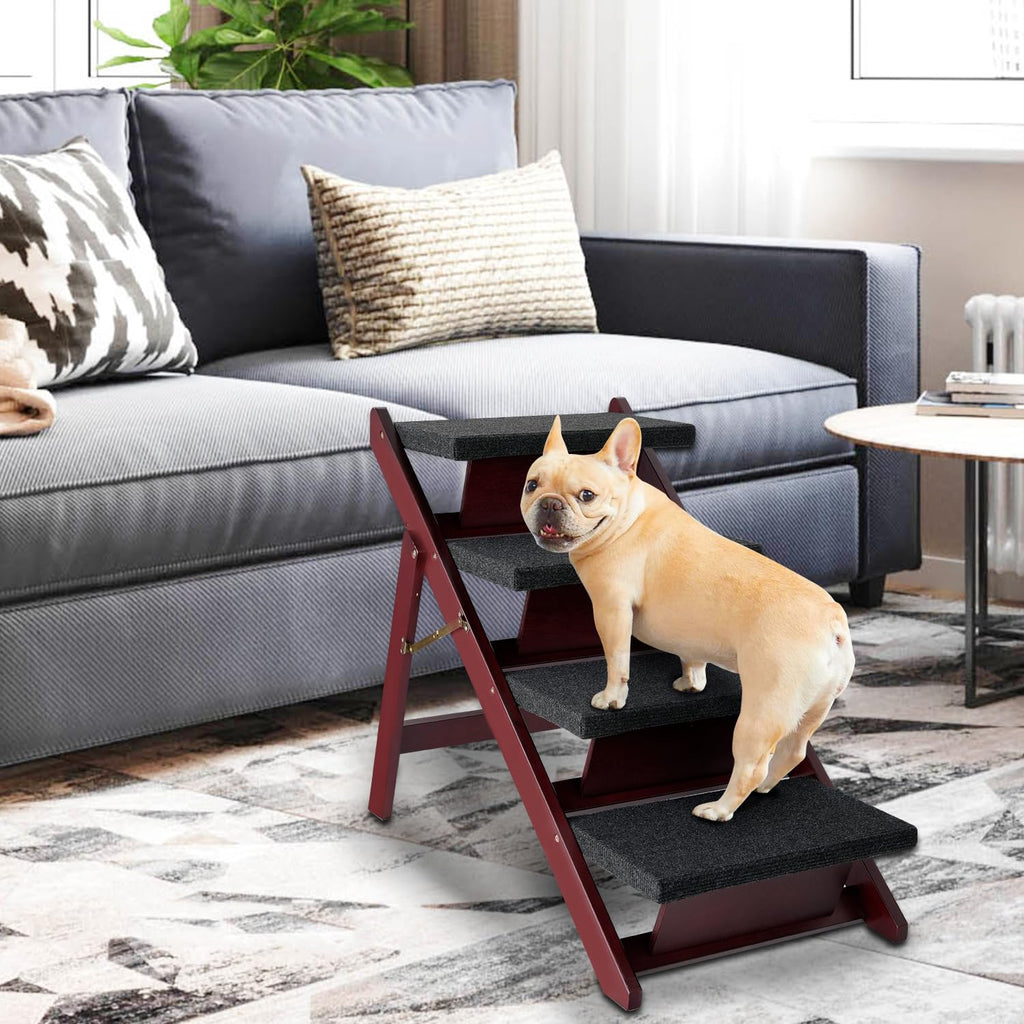 Foldable 4 Steps Wooden Dog Stairs T20379
