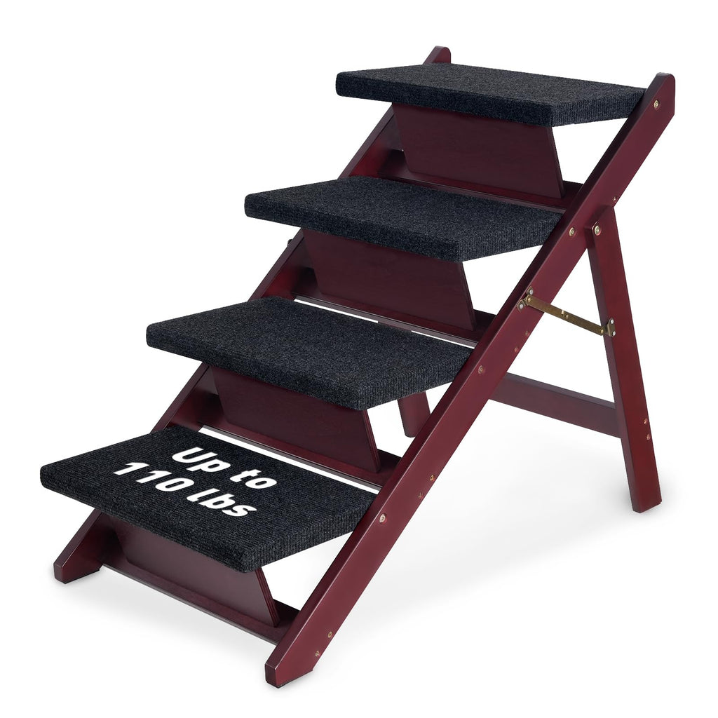 Foldable 4 Steps Wooden Dog Stairs T20379