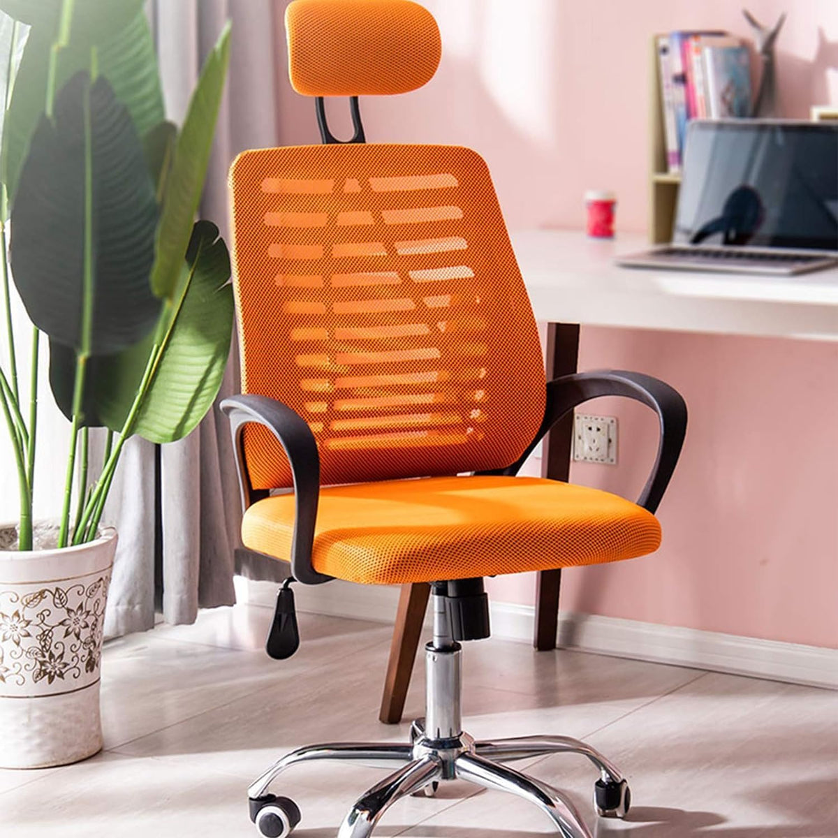 Ergonomic High Back Office Chair with Lumbar Support Orange D5769