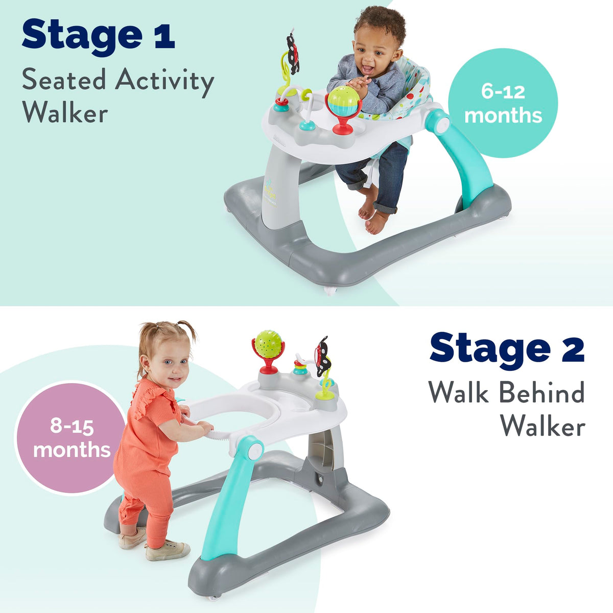 Foldable Adjustable Baby Walker with Wheels J68002